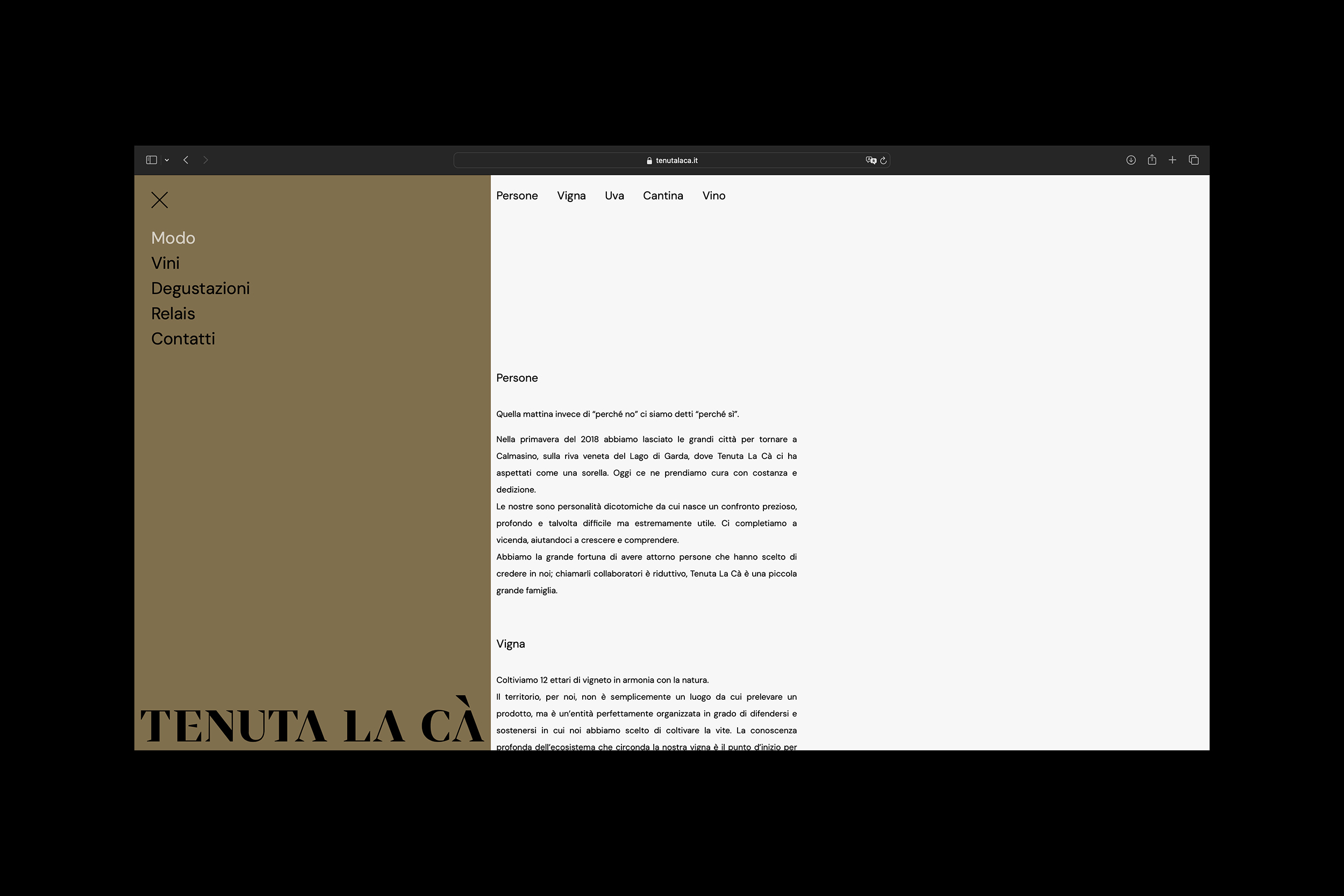 Tenuta La Cà Sito Web 2024